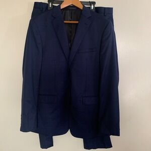 Calvin Klein Navy Blue wool Suit Jacket Pants Men 46R pants altered see measur